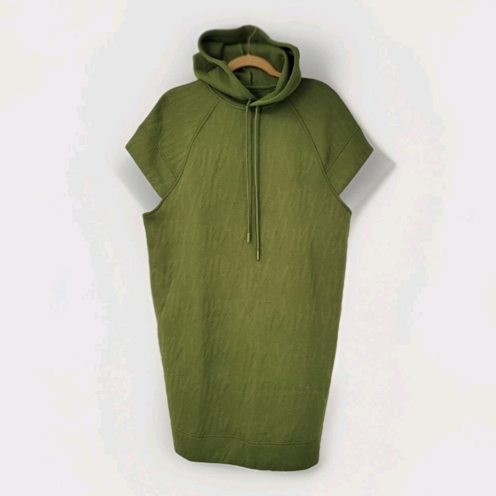 Yitty Major Label Backless Hoodie Dress Size Small Bossy Mossy Green Spellout